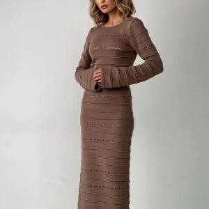 O Neck Long Sleeveless Bodycon Dresses