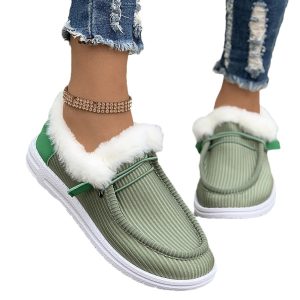 Women's casual shoes with plush and fuzzy cotton shoes
